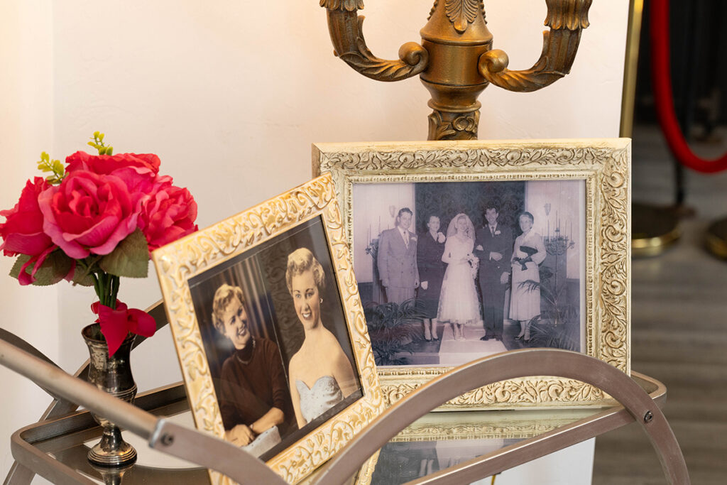 Framed family photographs displayed inside a senior’s home during an in-home senior care visit